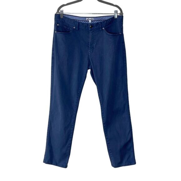 PETER MILLAR  CROWN COMFORT FIVE POCKET NAVY‎ BLUE MEN'S PANT SIZE 34 - Picture 1 of 8
